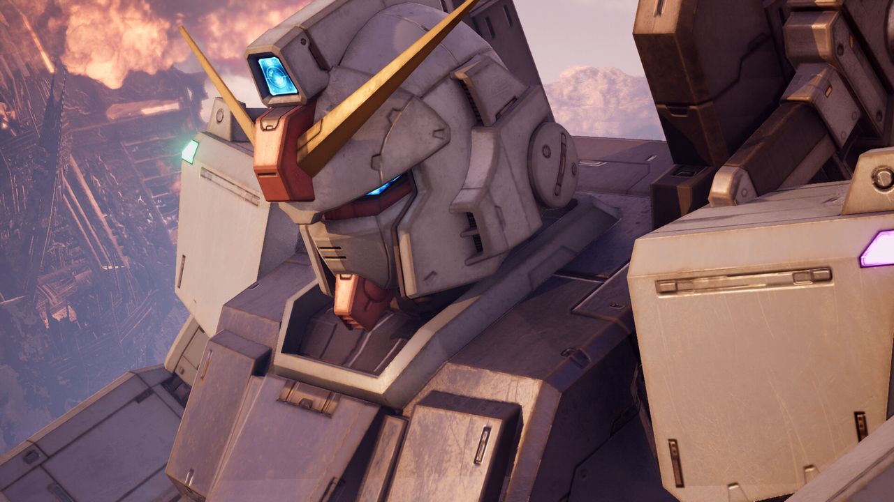 Store still, close on a mobile suit